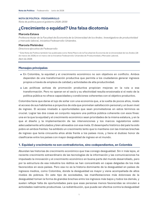 Vista previa de ¿Crecimiento o equidad? Una falsa dicotomía