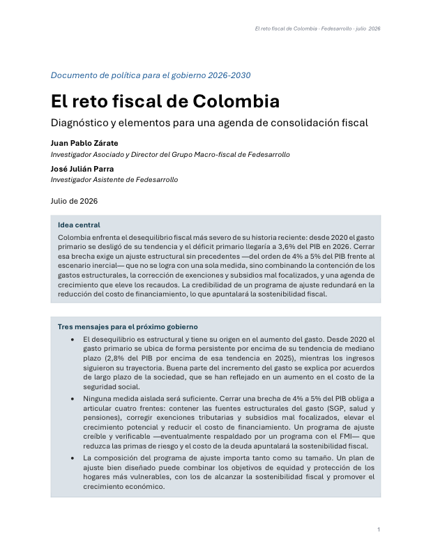 Vista previa del documento El reto fiscal de Colombia